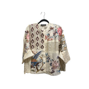 Rich Radi Q’s Women’s Silk Embroidered Beaded snap up jacket